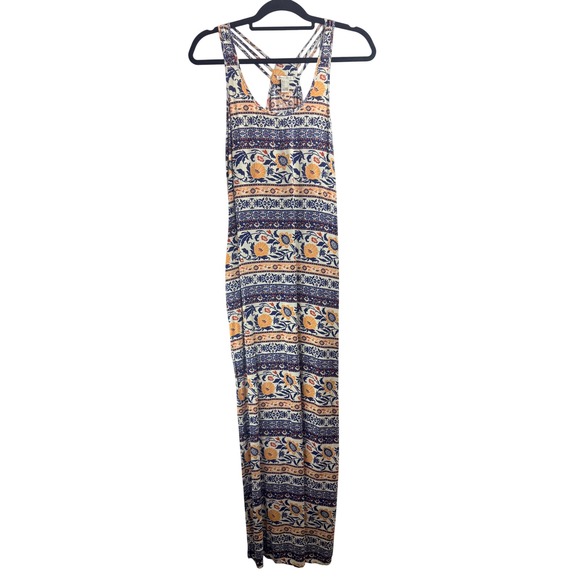 Forever 21 Dresses & Skirts - Forever‎ 21 Women's  Blue Orange Floral Boho Maxi Dress Strappy Racerback Sz S